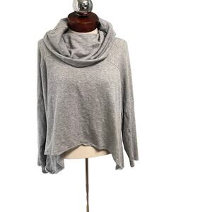 Eileen Fisher Gray Cowl Neck Top Relaxed Comfy Casual Minimalist Size Large